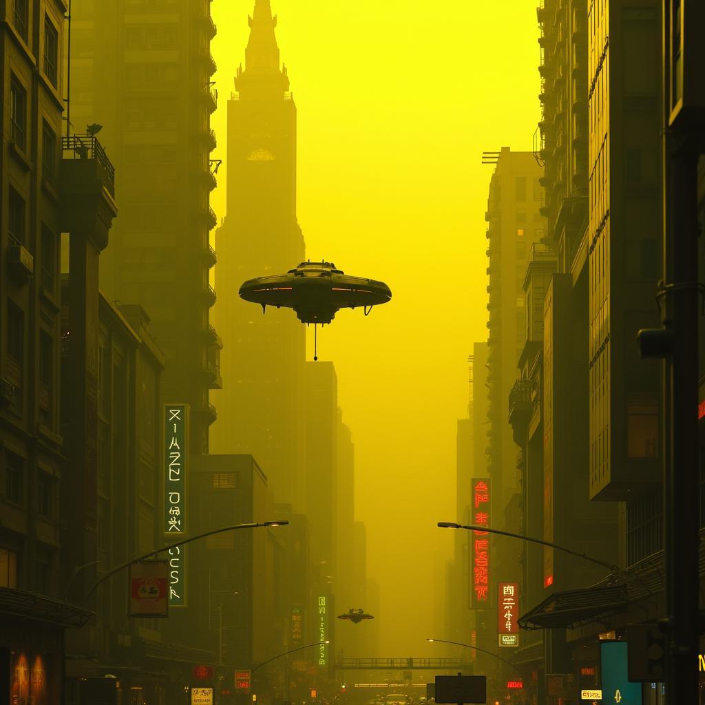 Yellow Toned Sci-Fi City