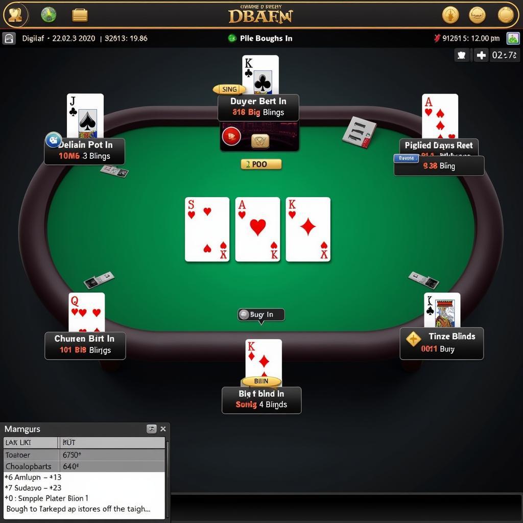 Online Poker Table with 18 Blind Buy-in