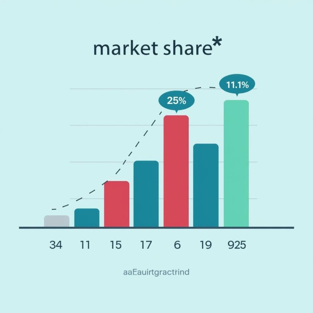 Percentage representation in business charts