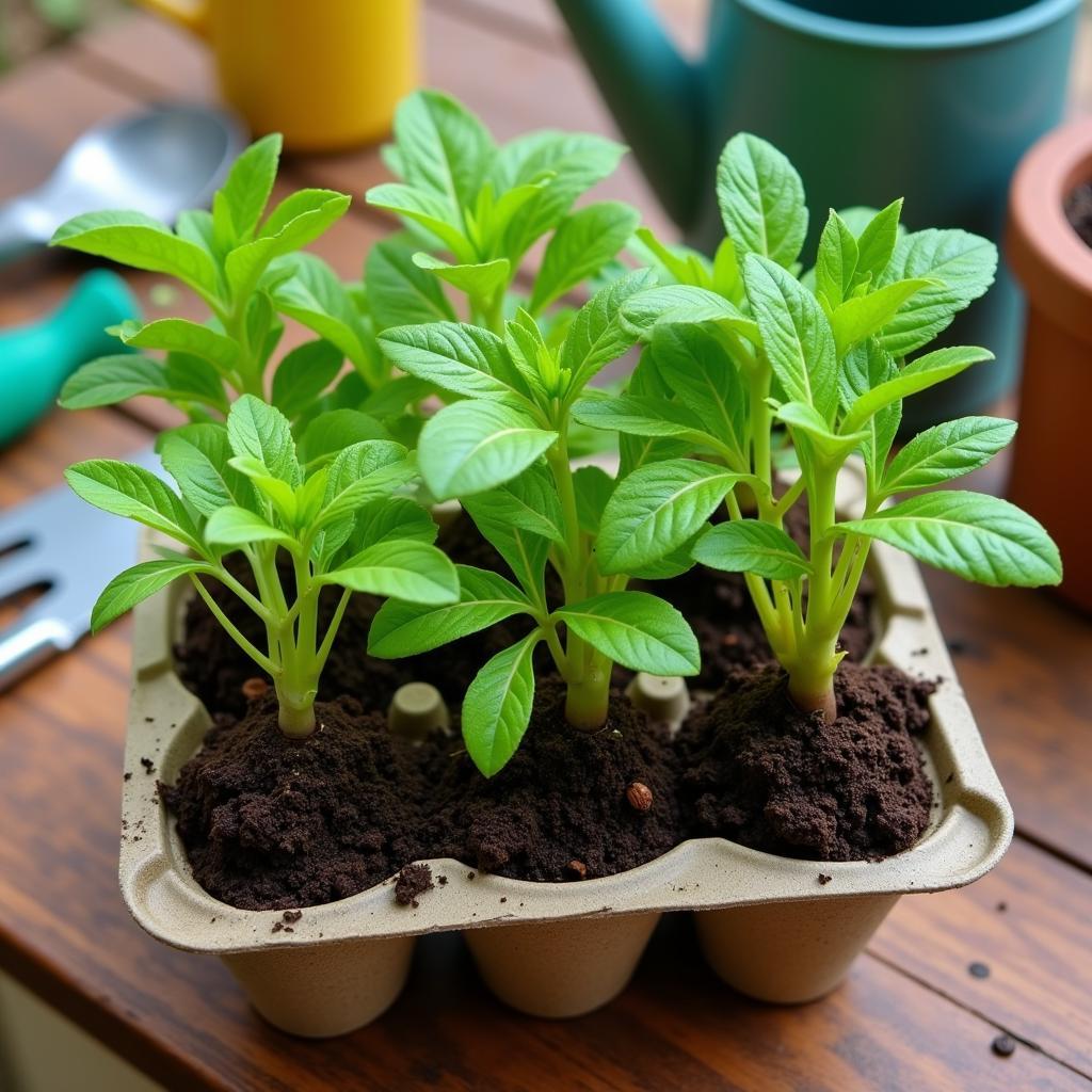 Healthy 4 Pack Vegetable Seedlings Ready for Planting