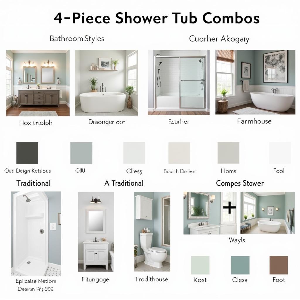 4 Piece Shower Tub Combo Styles