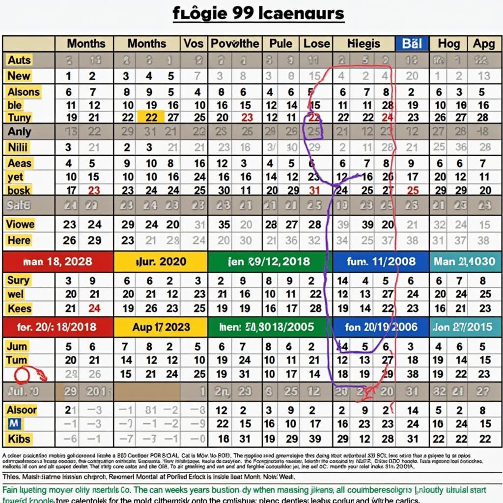 99 Months Calendar Calculation