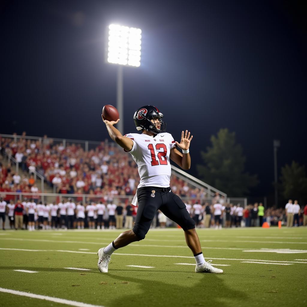 Aaron James as high school quarterback