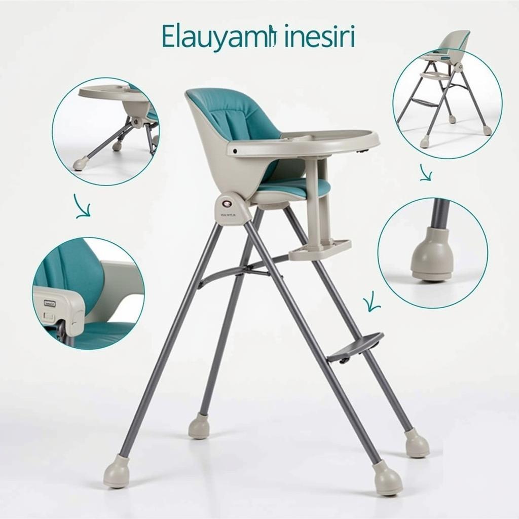 Adult High Chair with Wheels for Mobility