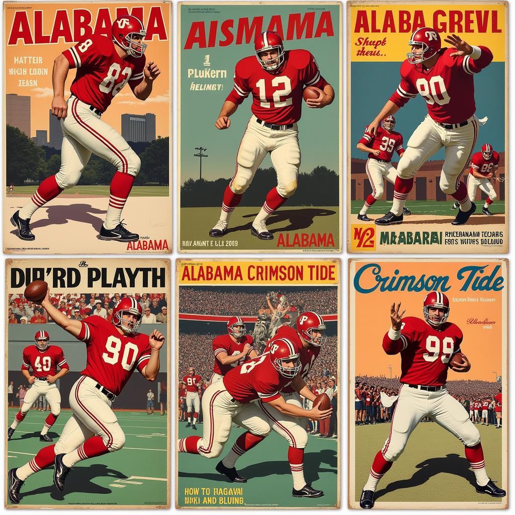 Vintage Alabama Crimson Tide Football Posters