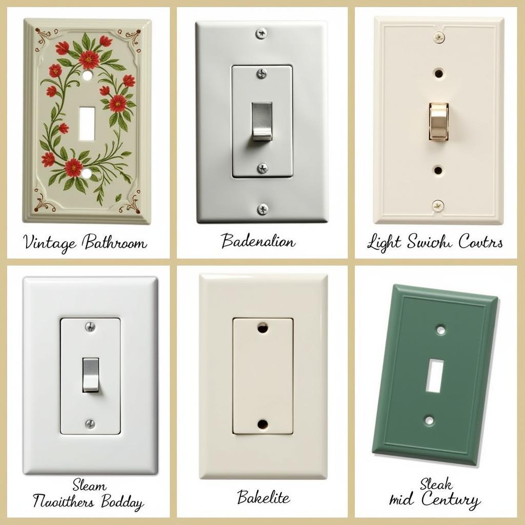 Examples of antique light switch covers seamlessly integrated into different interior design styles.