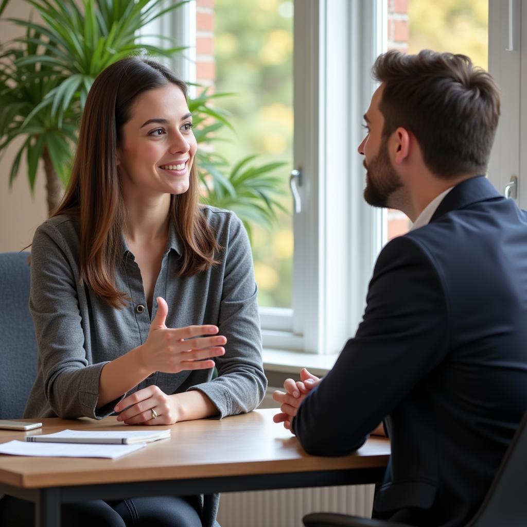 An avisor providing guidance and support to a client