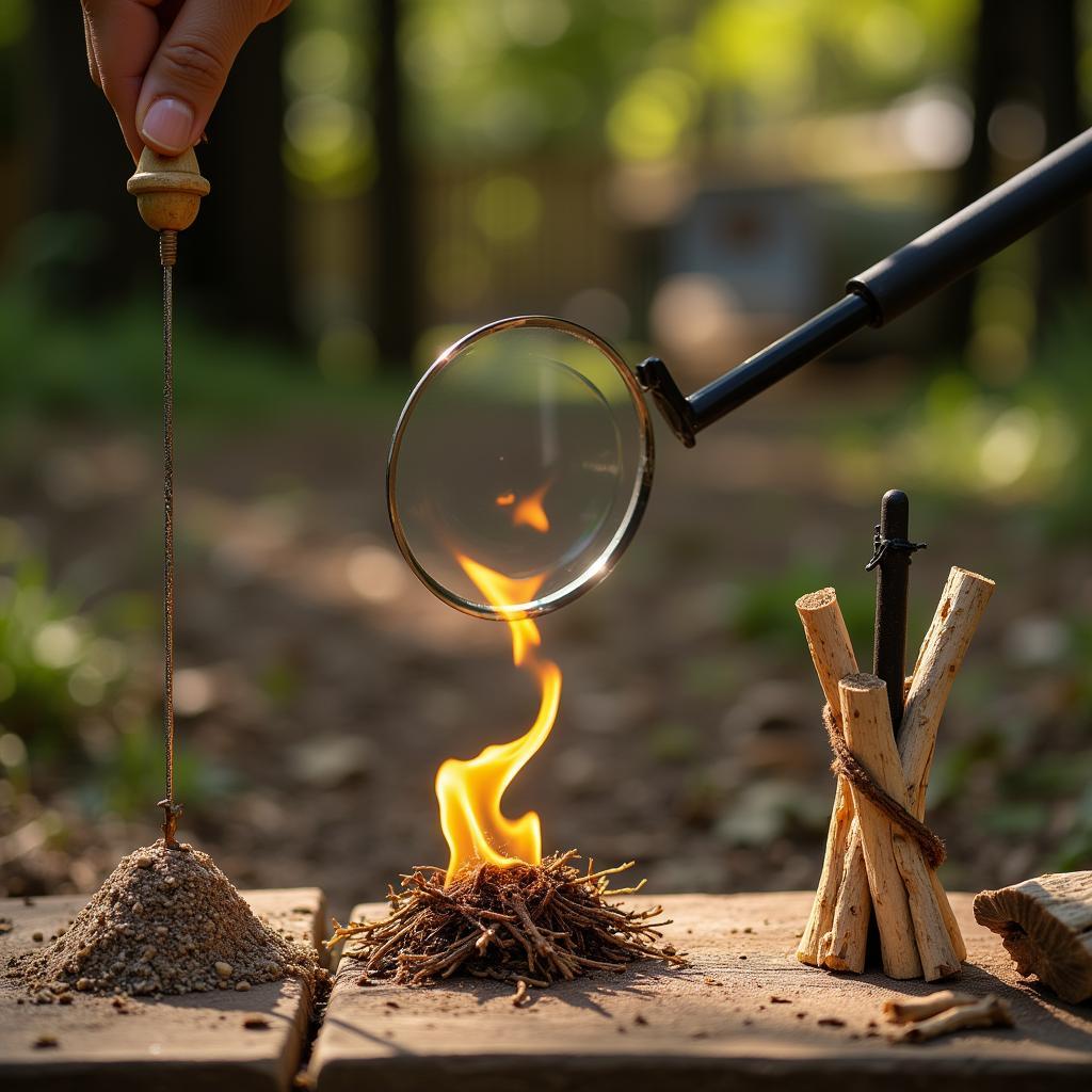 Different Fire Starting Methods in a Backyard Setting