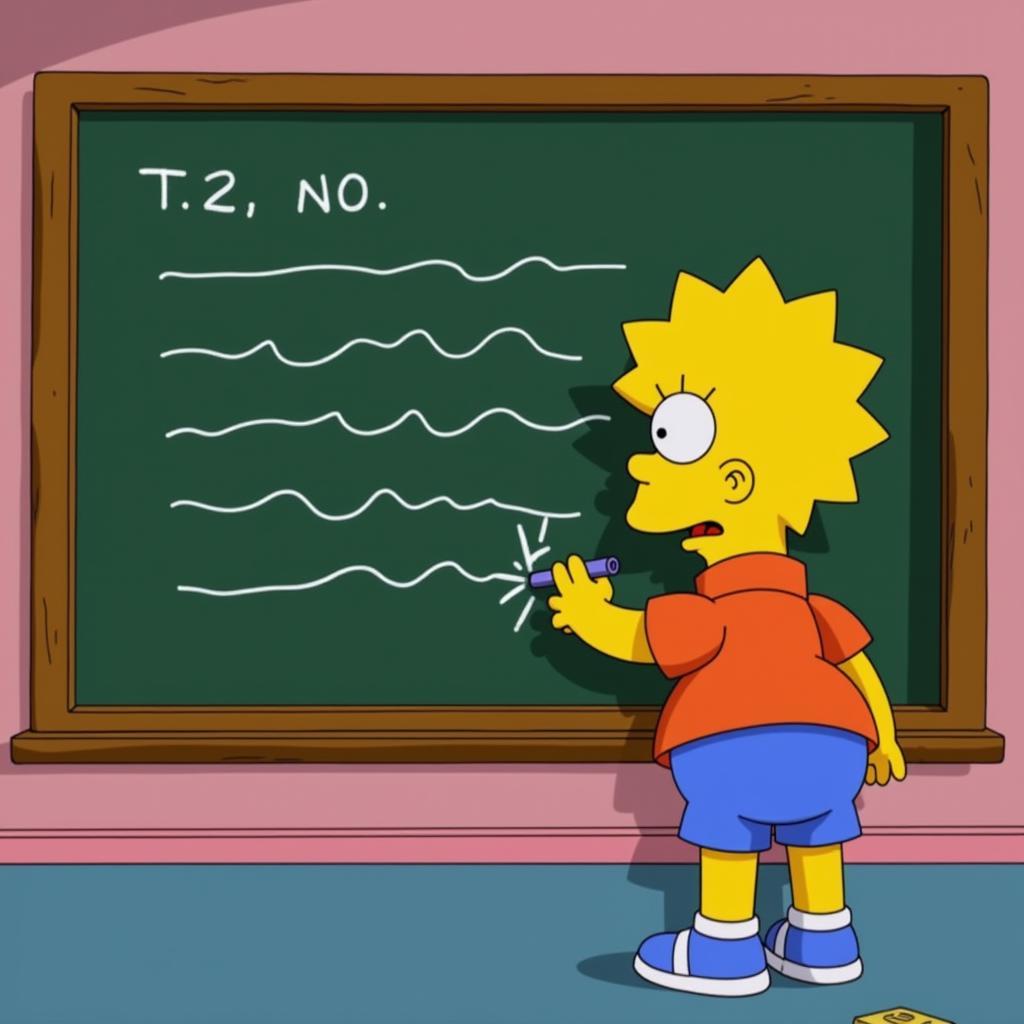 Bart Simpson writing on chalkboard