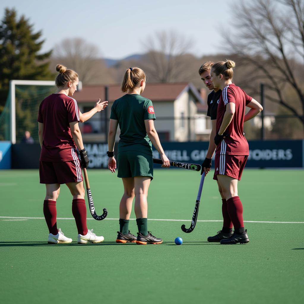 Team communication in battlefield field hockey