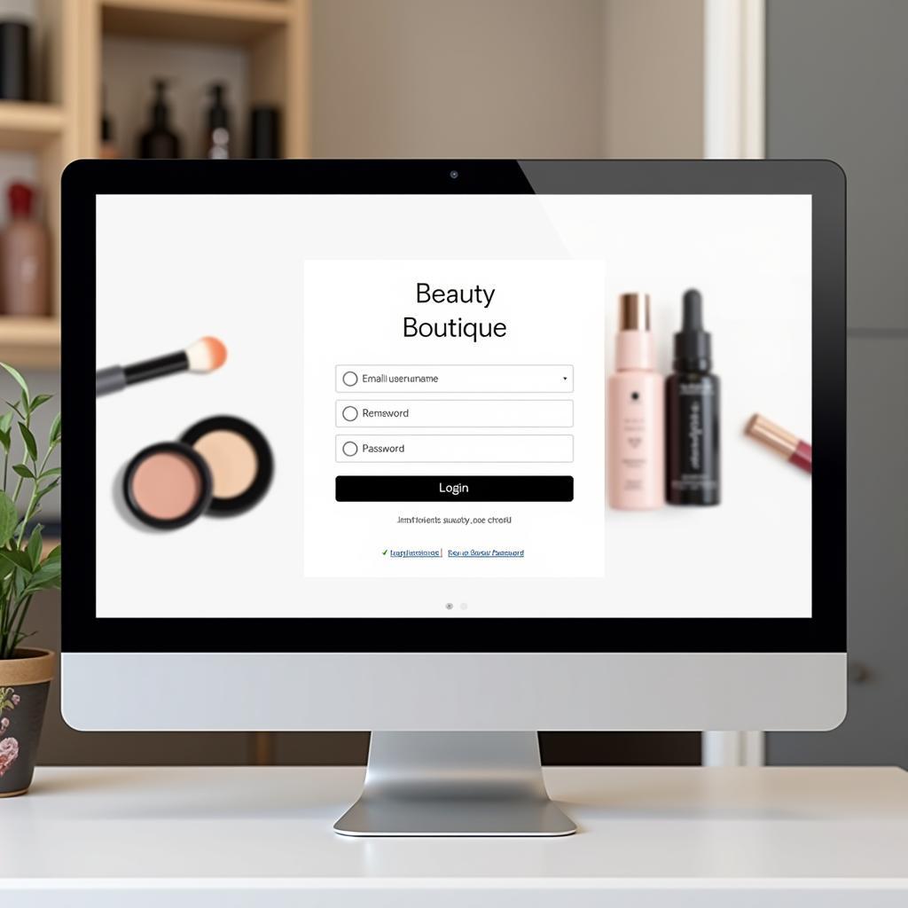 Beauty Boutique Login Page Example