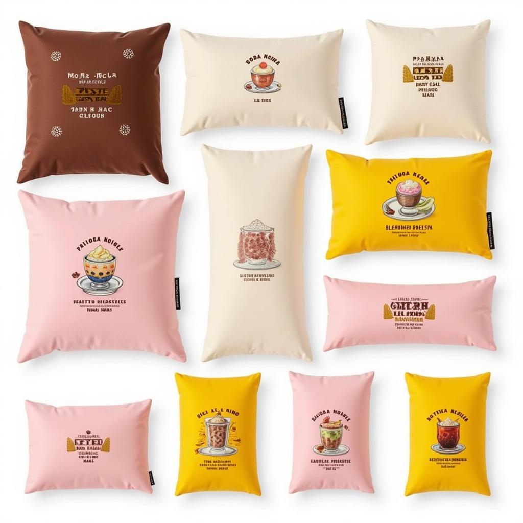 Various Boba Tea Pillows Showcase Different Sizes, Colors and Designs