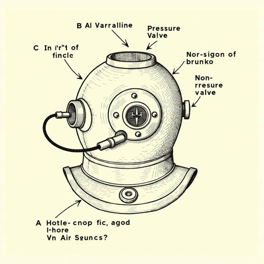 Brass Dive Helmet Air Supply System