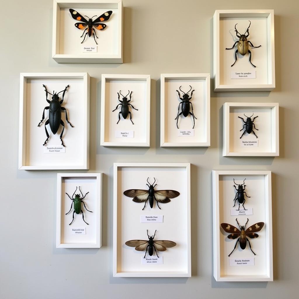 Framed Insect Collection Bug Wall Art