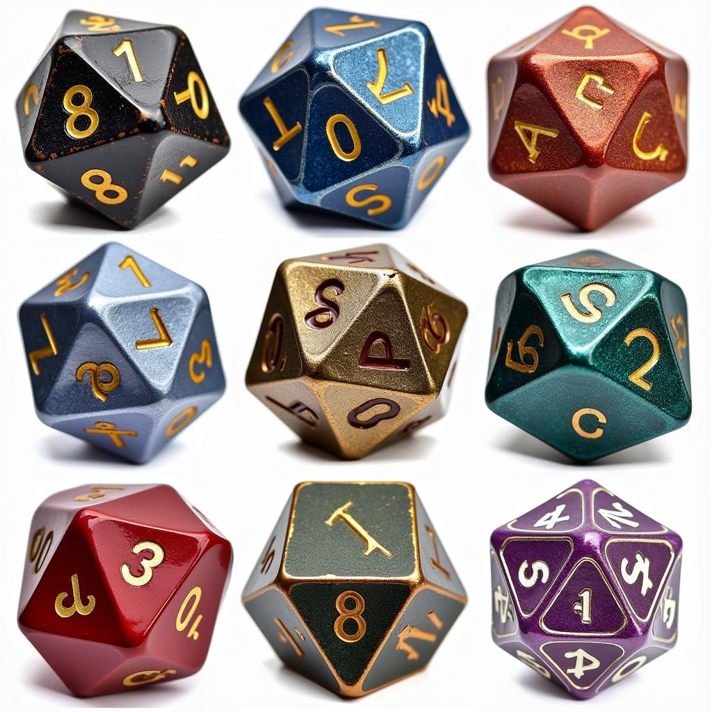 Different types of D60 dice