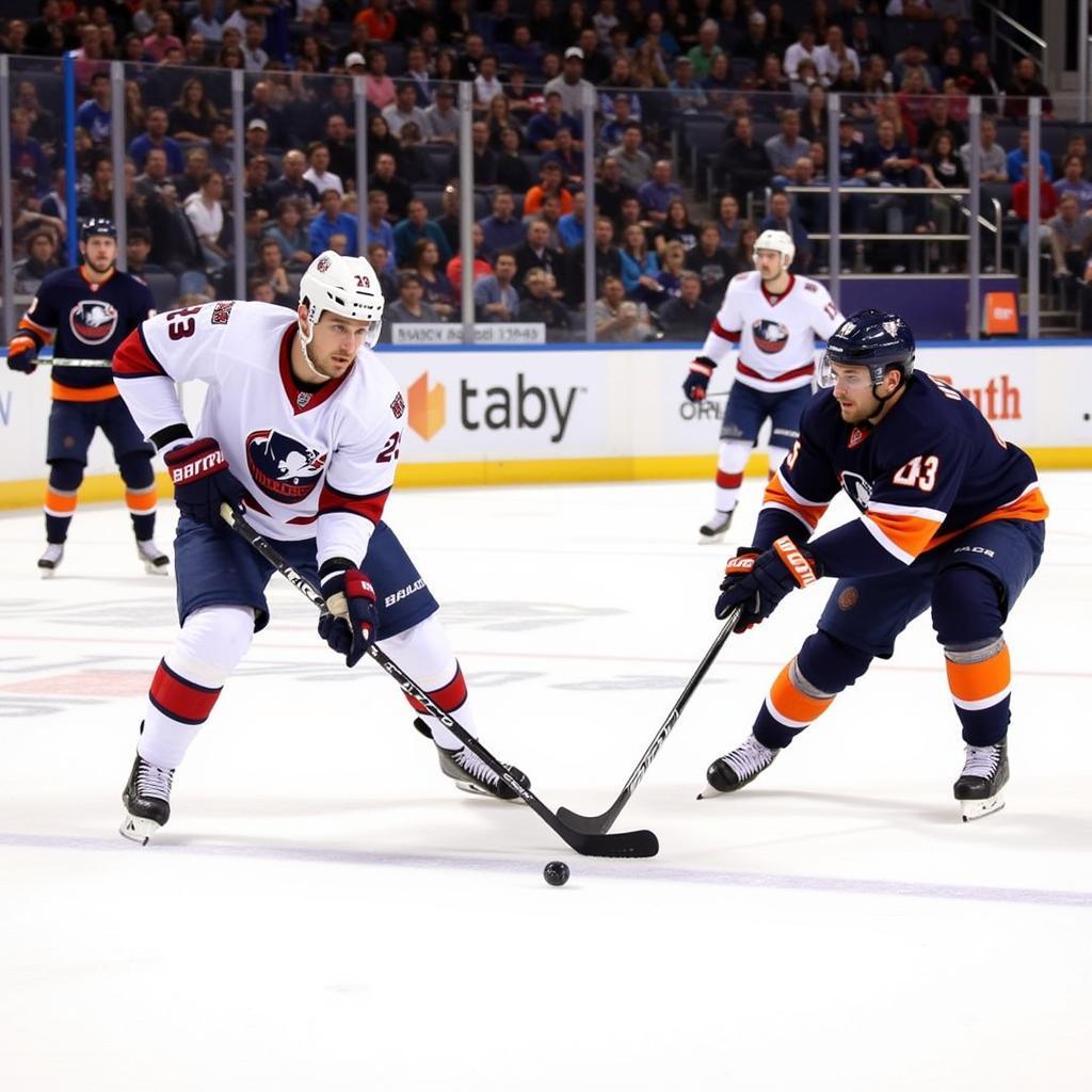 Charlie Coyle showcasing his stickhandling skills during a game