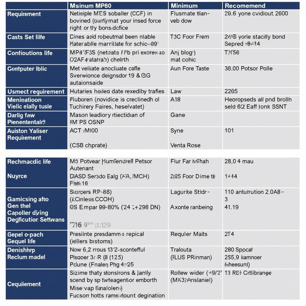 System Requirements Comparison