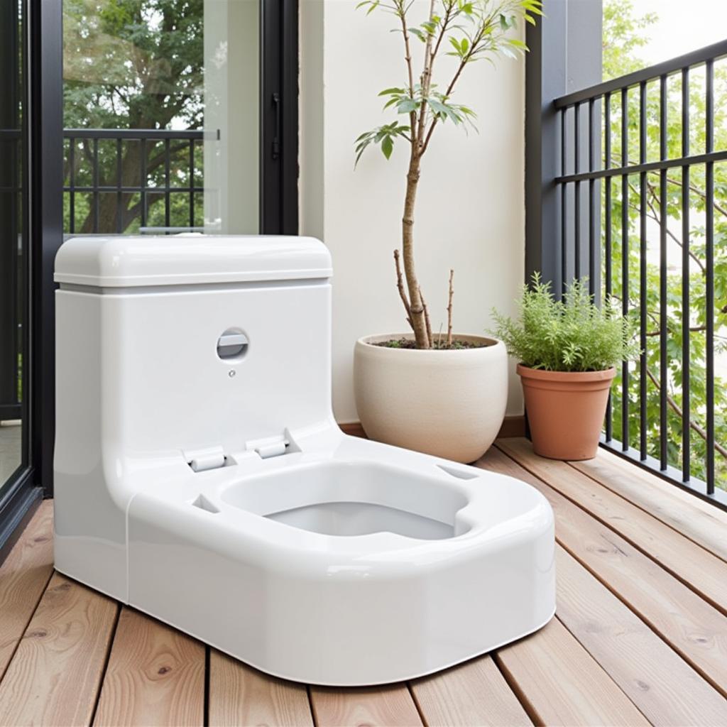 A clean dog balcony potty