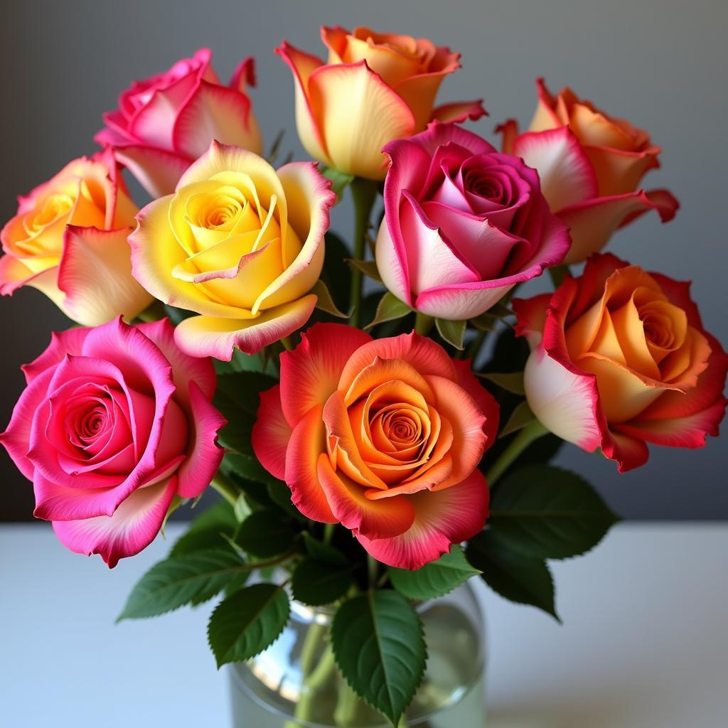 A Bouquet of Clown Roses