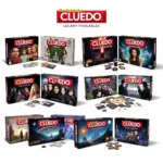 Different Cluedo game boxes