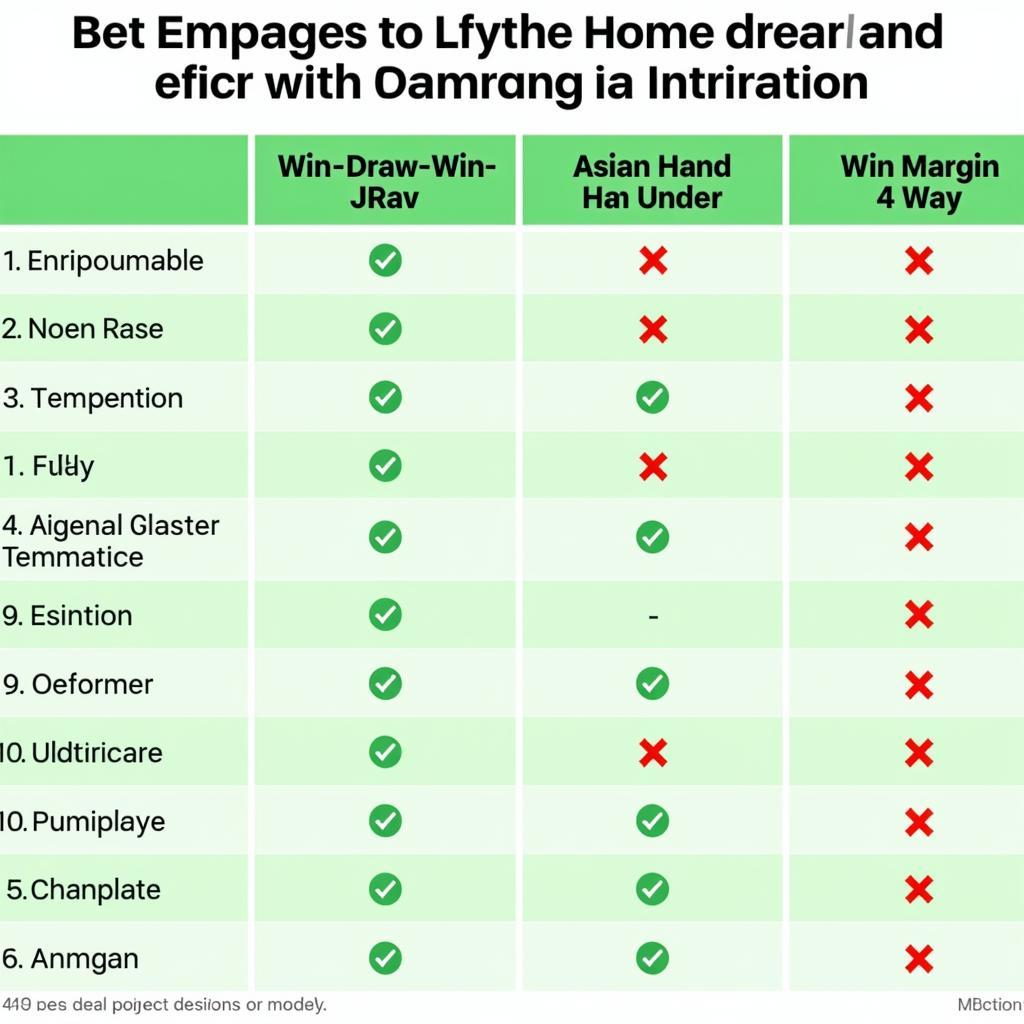 Comparison of Different Bet Types