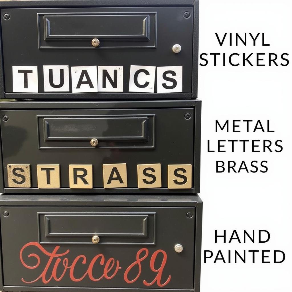 Comparison of vinyl, metal, and painted mailbox lettering materials