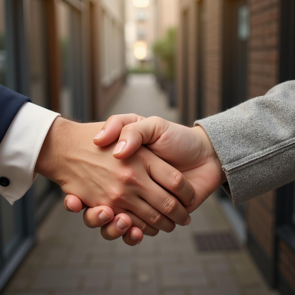 Two People Shaking Hands in Agreement