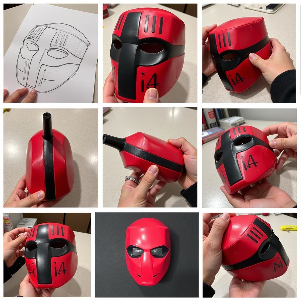 Crafting Personalized Red and Black Masks