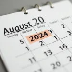 Calendar Showing Days Until August 20 2024