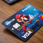 Debit card with a gaming theme design