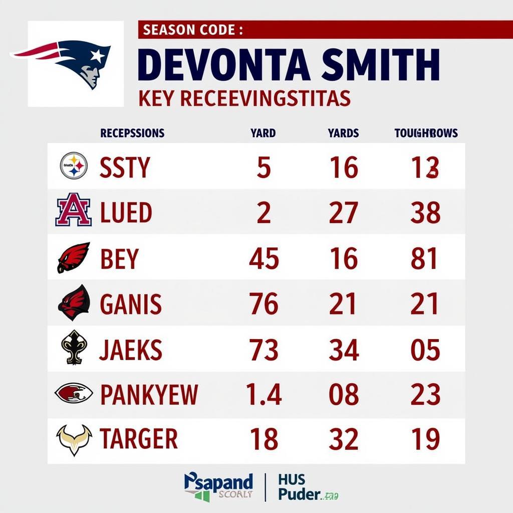 Devonta Smith Receiving Stats 2023