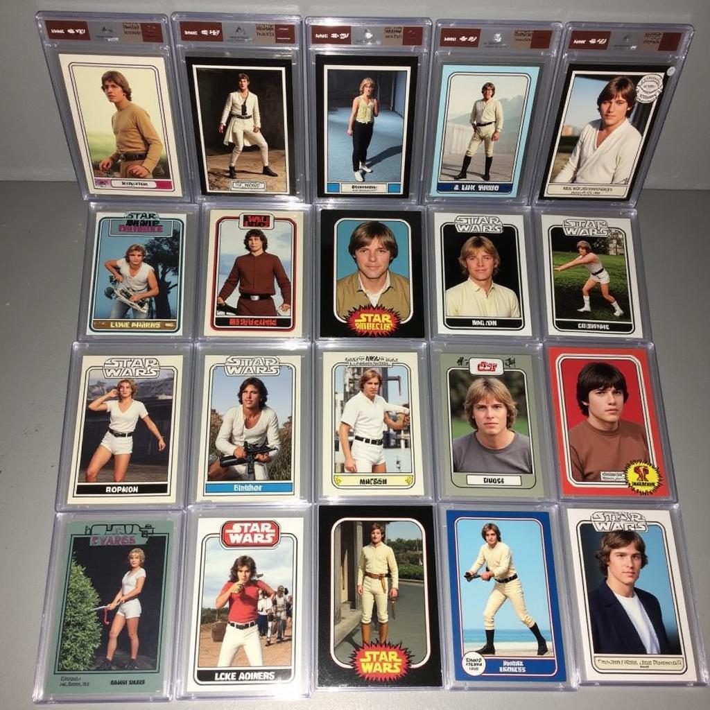 Proudly Displaying a Collection of Luke Skywalker Cards