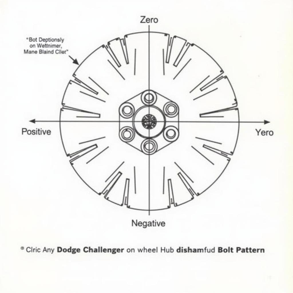 Diagram illustrating the concept of offset and bolt pattern on a car wheel.