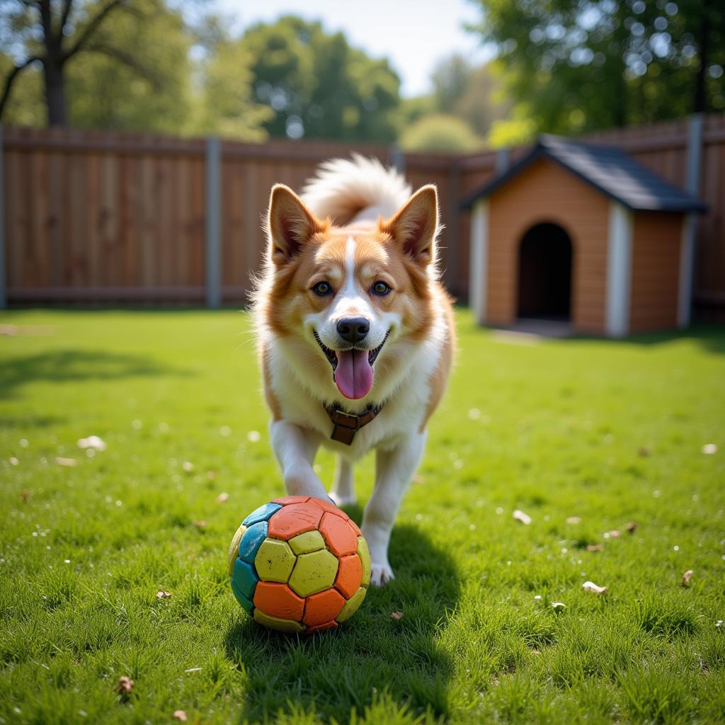 Dog Playing Outside