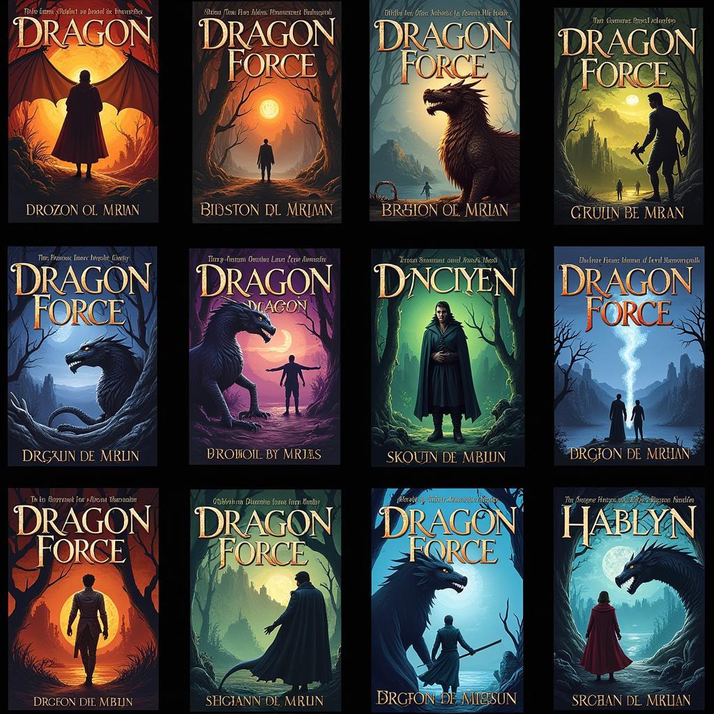 Dragon Force Font on Book Covers