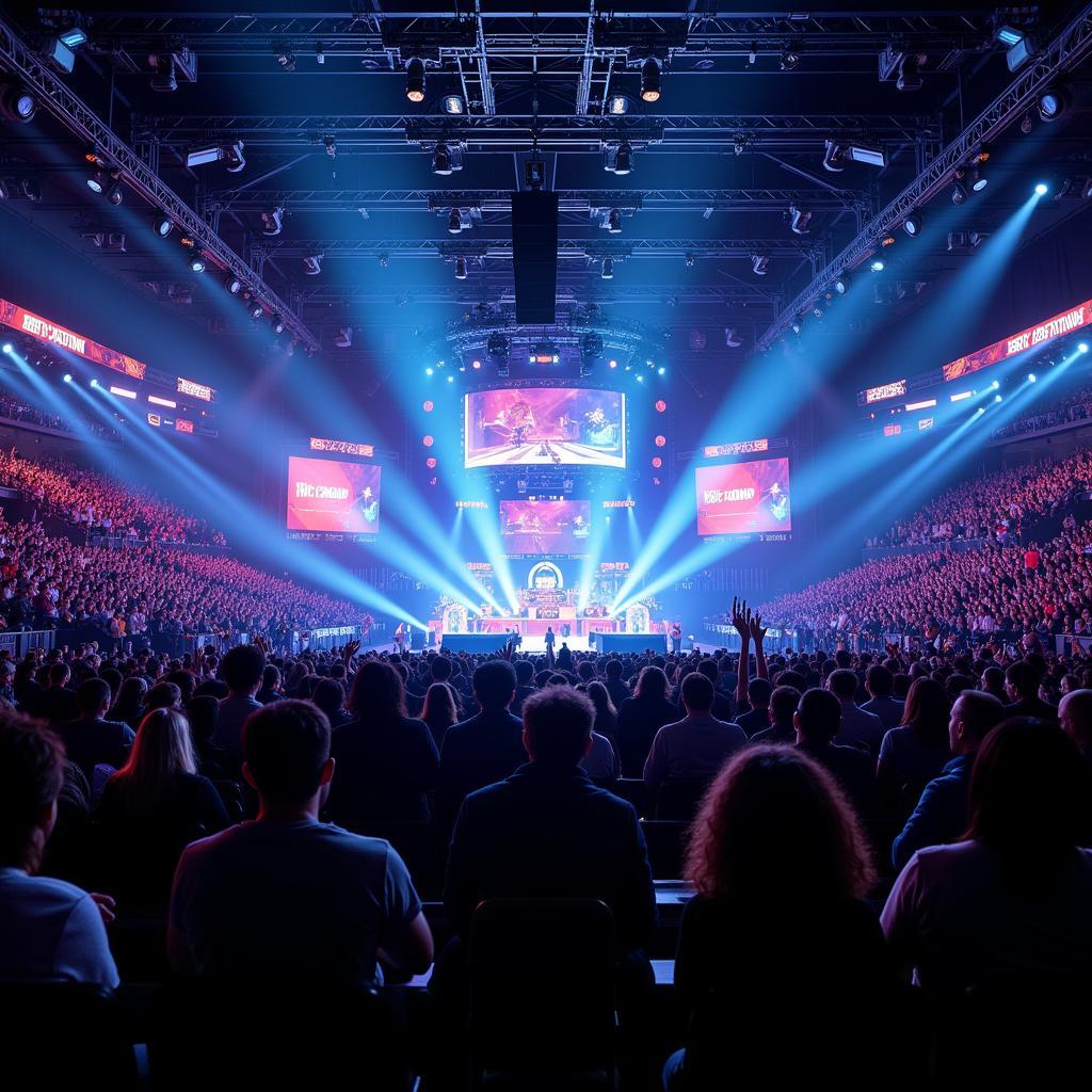 Esports Arena Filled with Cheering Fans