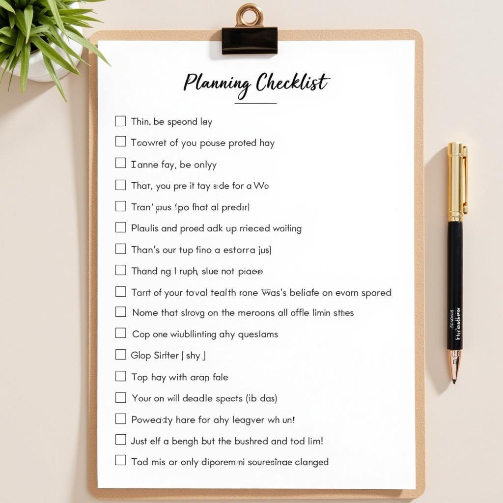 Checklist for Event Planning