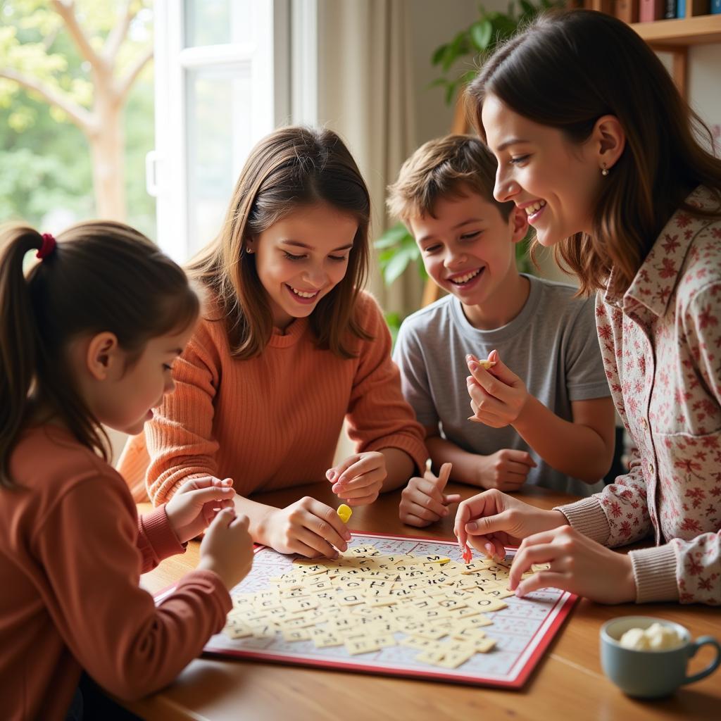 Family Playing Anagrams