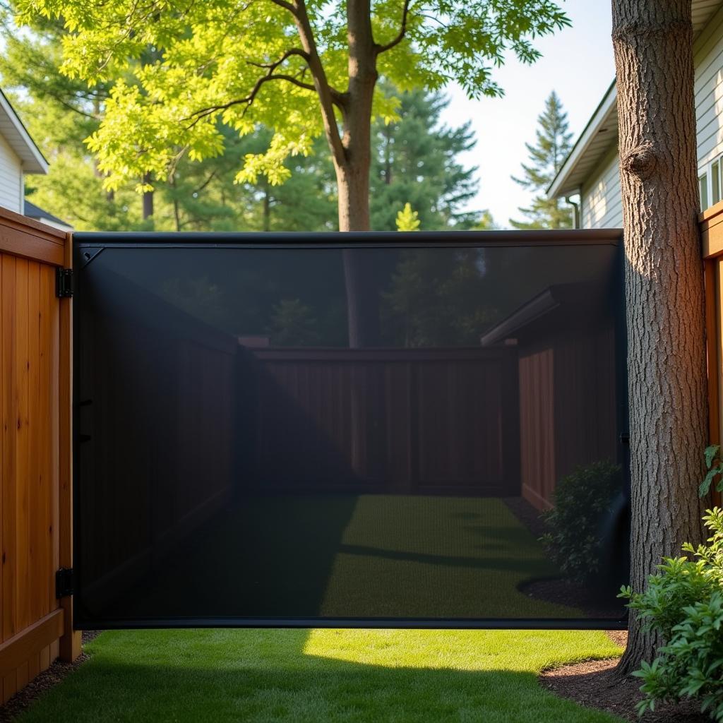 Fence shade screen providing privacy to a backyard