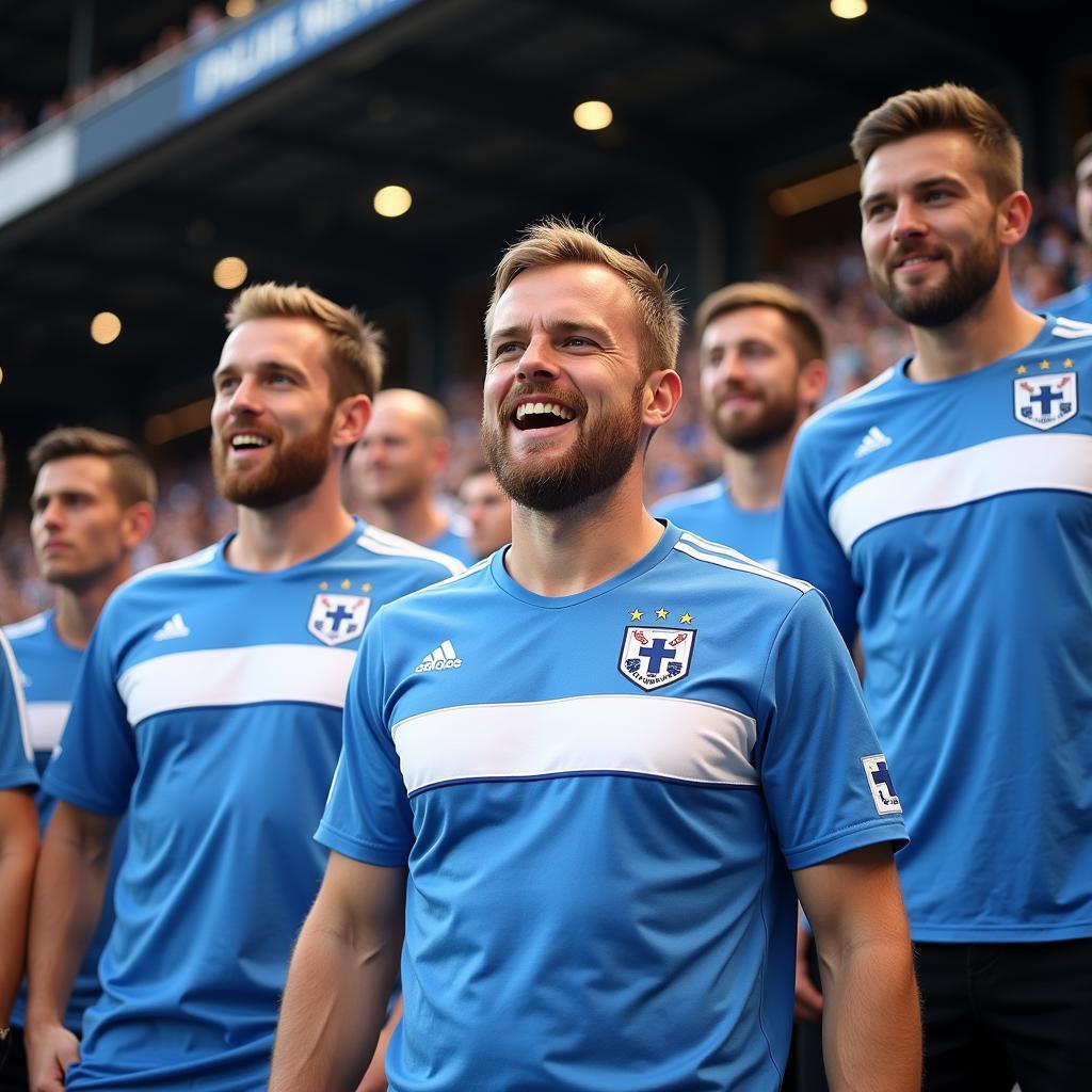 Finnish Fans Wearing Football Jerseys