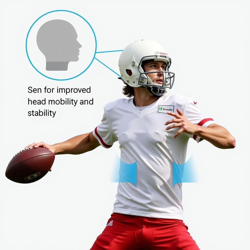 Quarterback Throwing with Neck Roll Pad