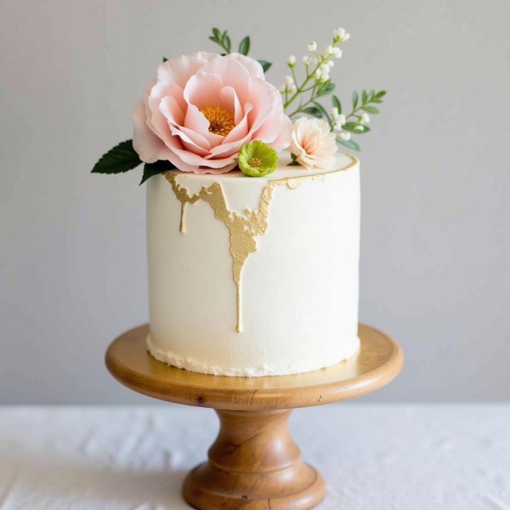 Modern Half Wedding Cake Design