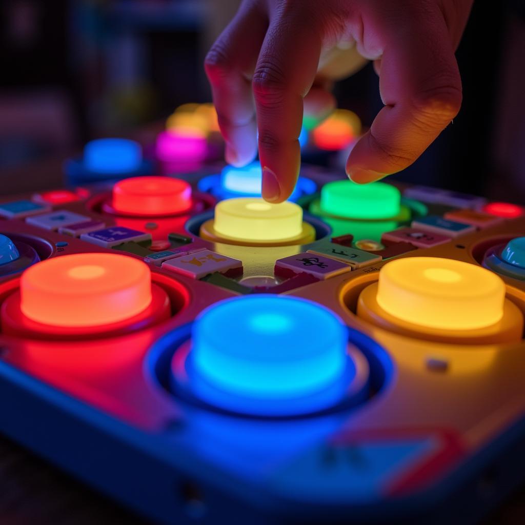 Hasbro electronic game with buttons and lights designed to test quick reflexes