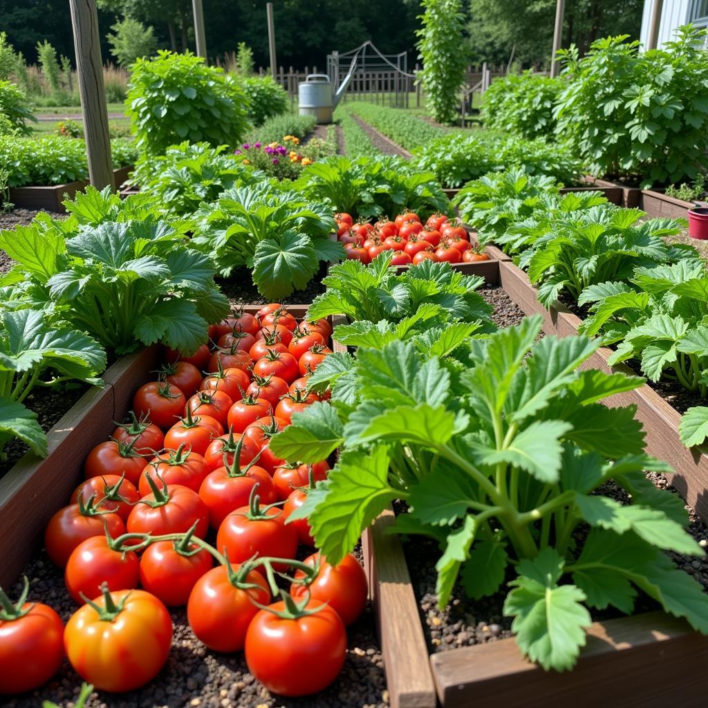 Thriving Vegetable Garden Grown from 4 Pack Plants