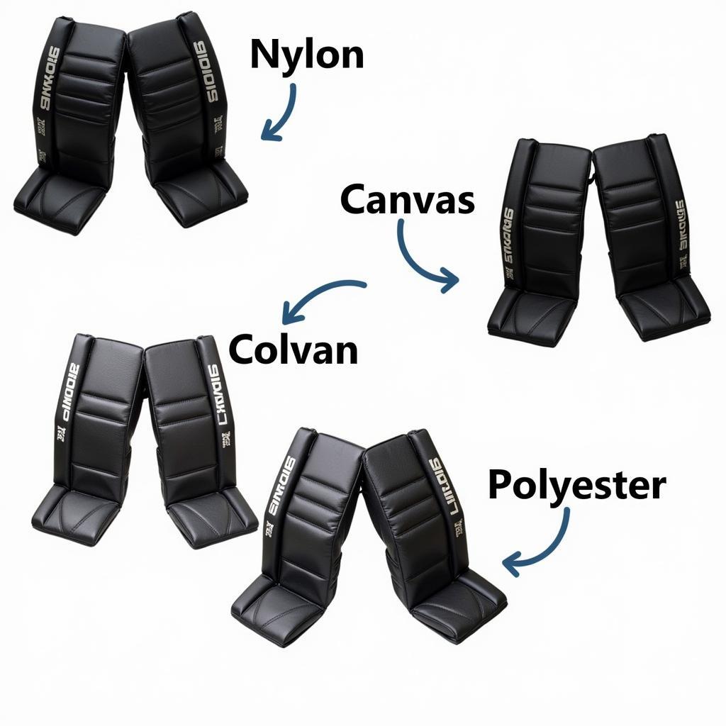 Different Hockey Goalie Cover Materials: Nylon, Canvas, and Polyester.