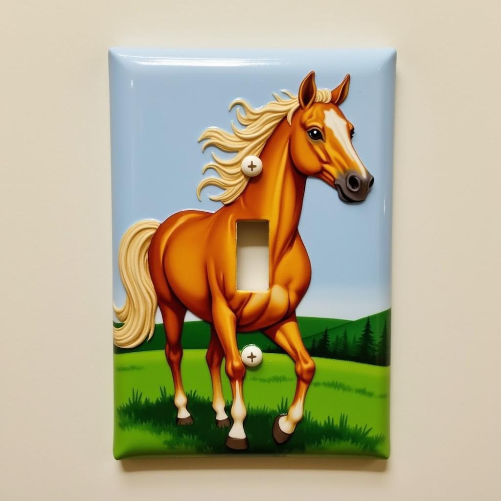 Custom Painted Horse Light Switch Cover