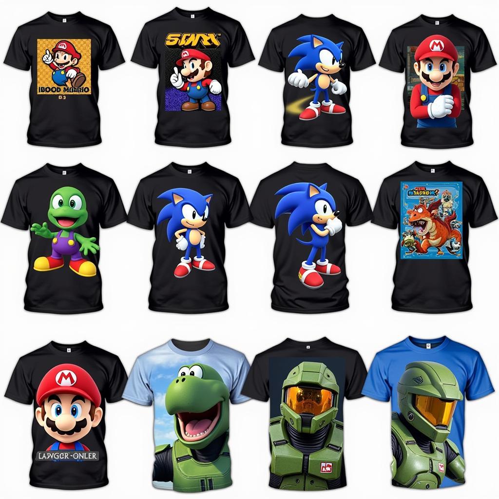 Iconic Video Game Characters on Graphic Tees