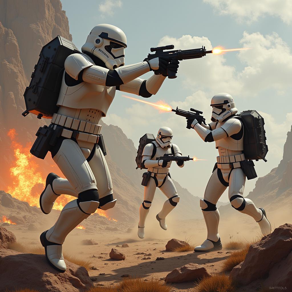 Imperial Jumptroopers in Combat