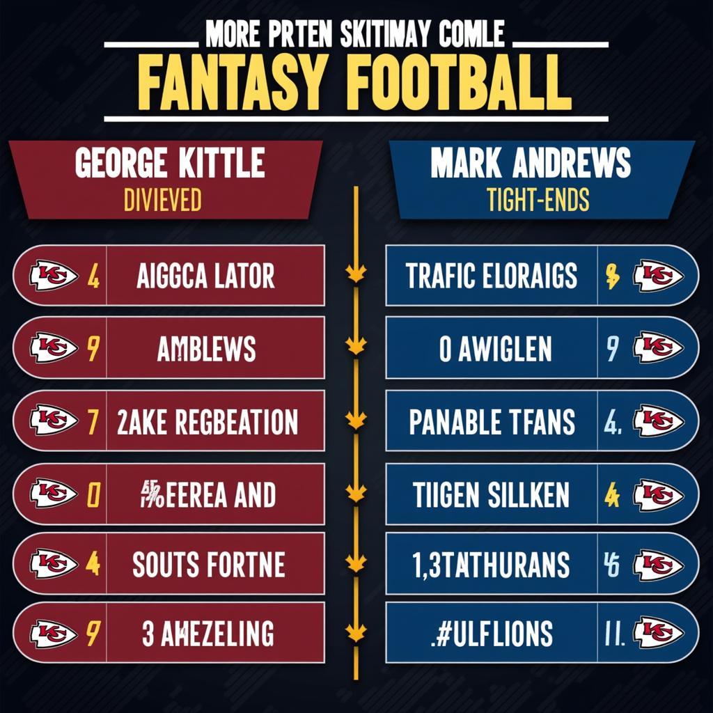 Kittle and Andrews in Fantasy Football Draft