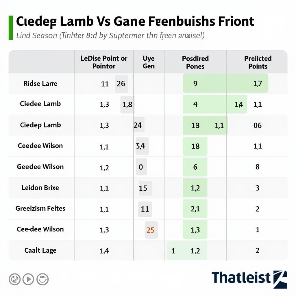 Lamb and Wilson Fantasy Points Comparison